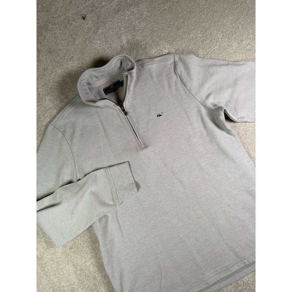 Vineyard Vines Sweater Men Size M Saltwater Performance Pullover Golf Gray **